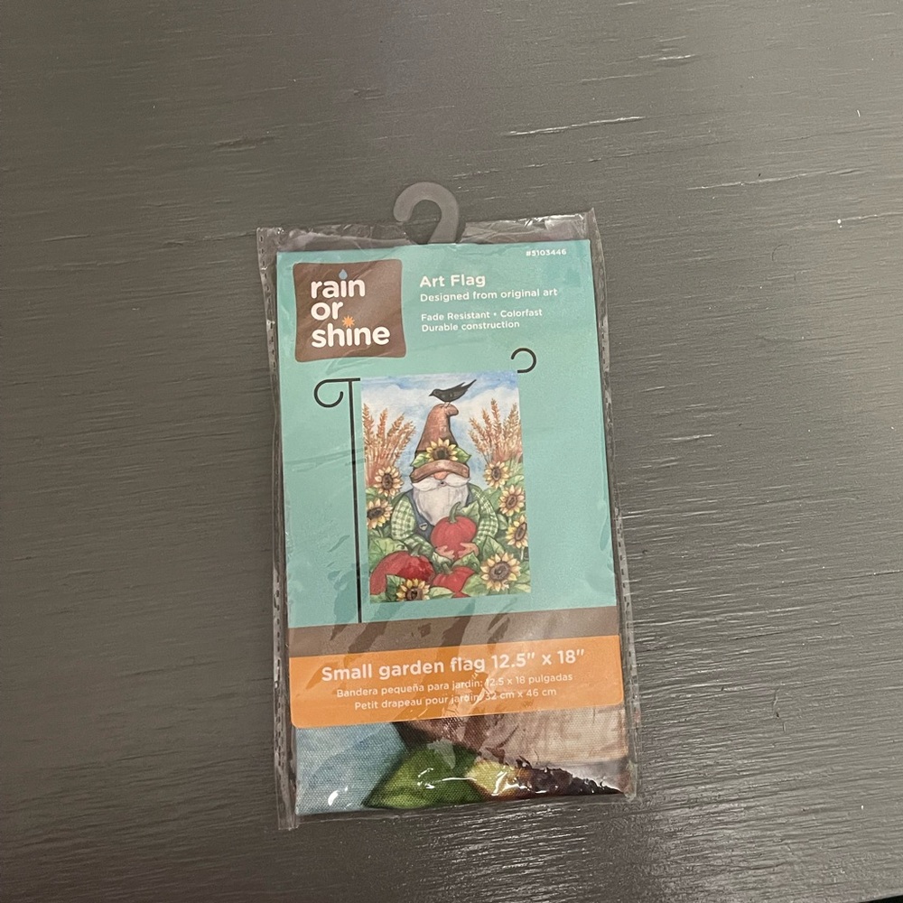 "⭐️Gnome" 12.5" X 18" GARDEN FLAG RAIN OR SHINE SEASONAL FALL